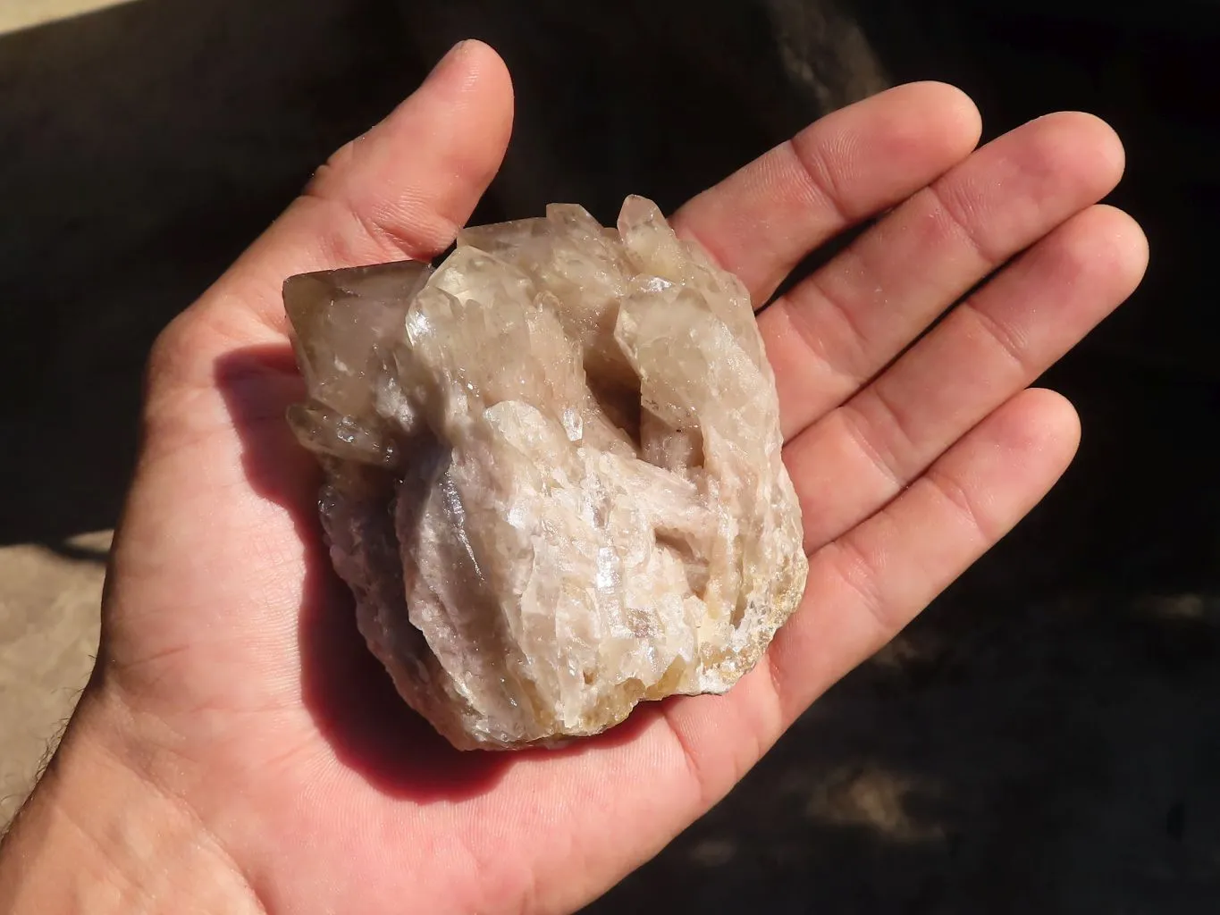 Natural Smokey Phantom Quartz Clusters x 6 From Luena, Congo