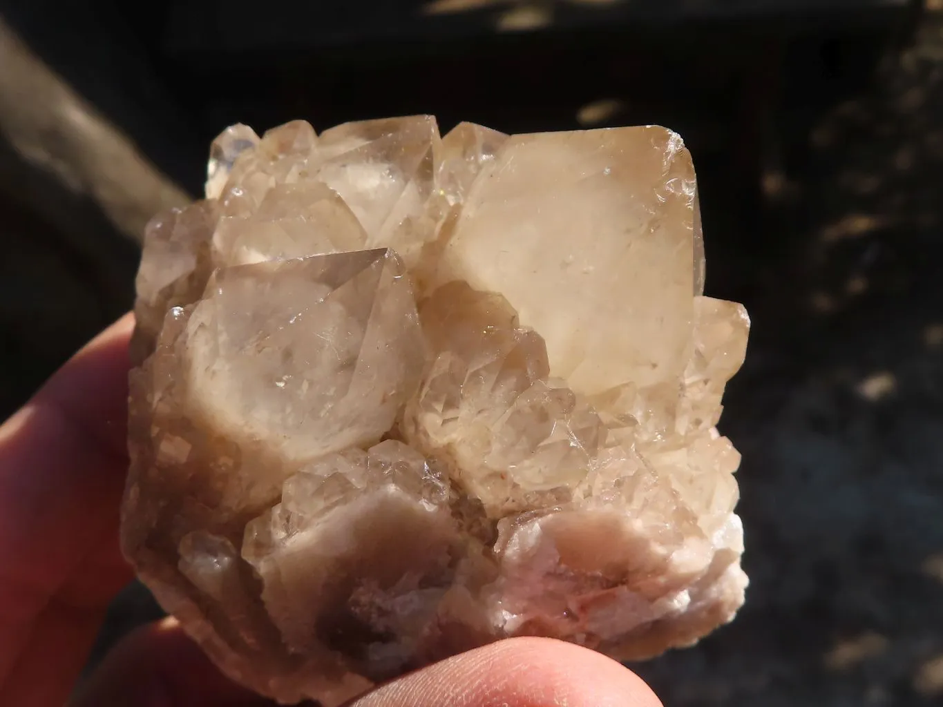 Natural Smokey Phantom Quartz Clusters x 6 From Luena, Congo