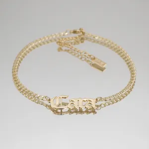 Old English Custom Name Anklet