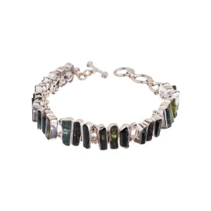 One of Kind Tourmaline Bracelet, Sterling Silver