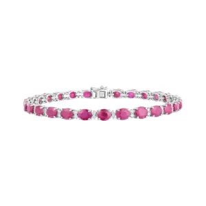 Oval Ruby and Diamond Bracelet