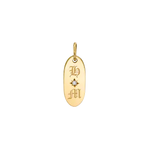 Oval Starset Diamond Initial Charm