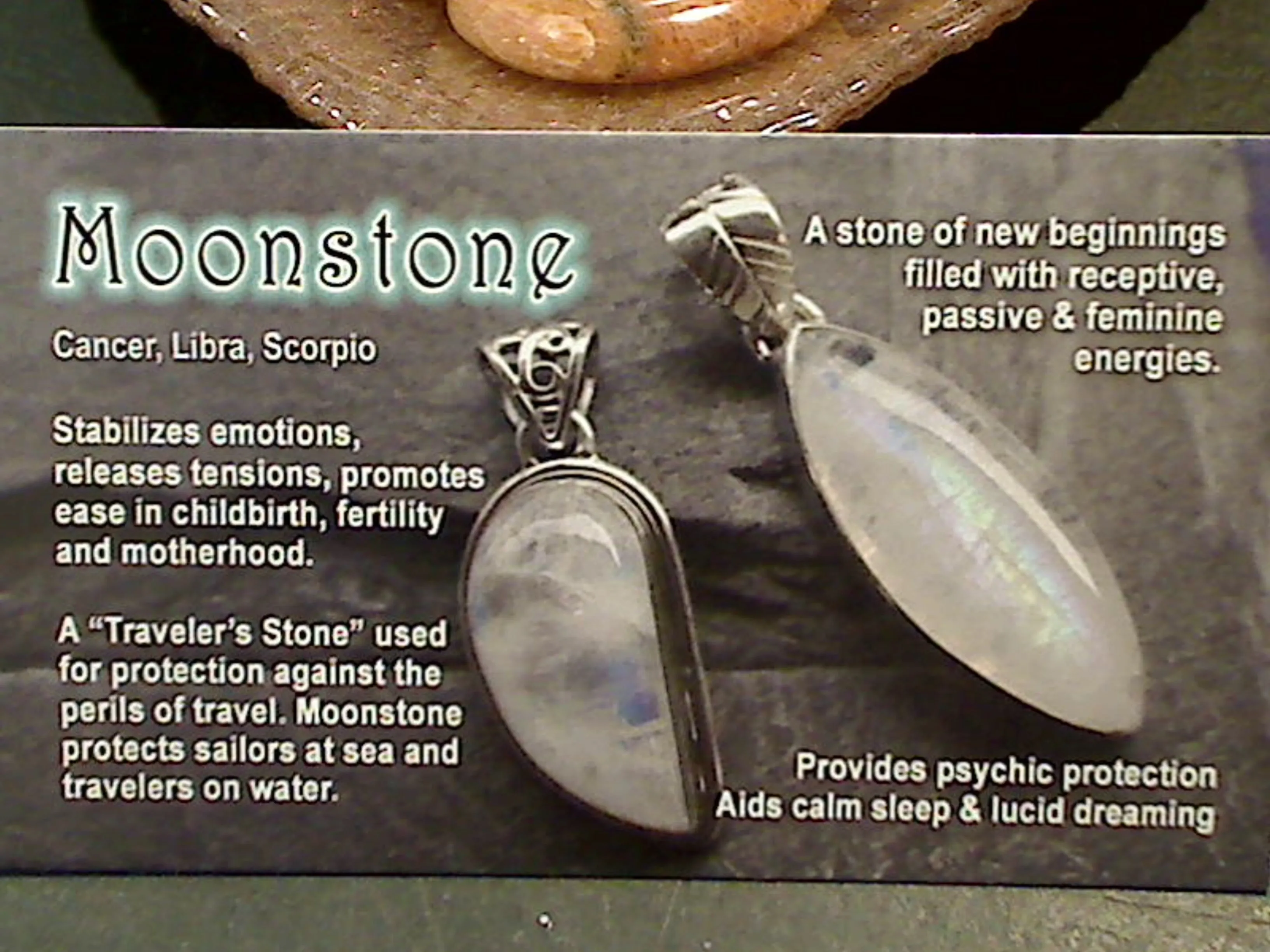 Peach Moonstone 1" Heart