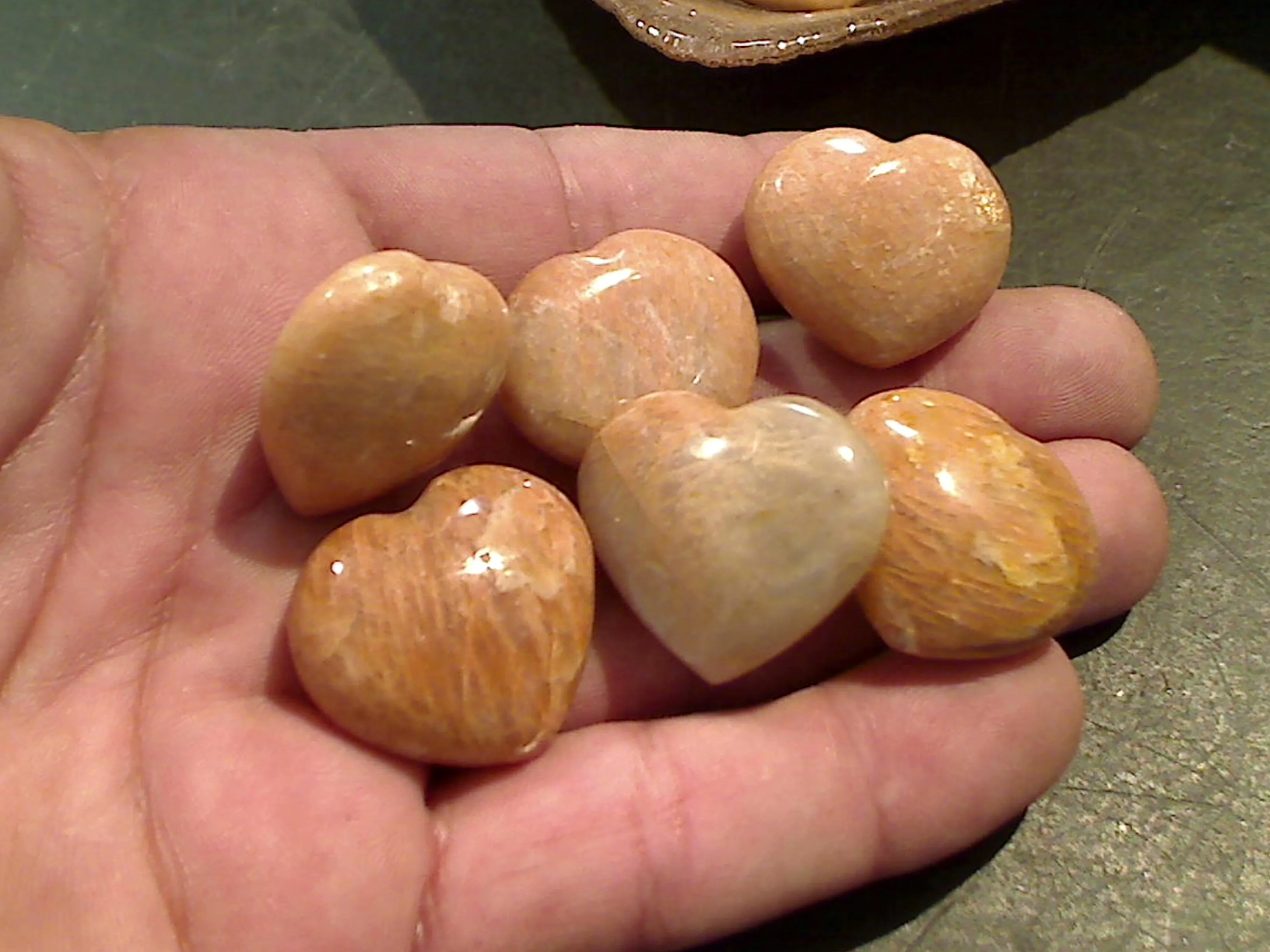 Peach Moonstone 1" Heart