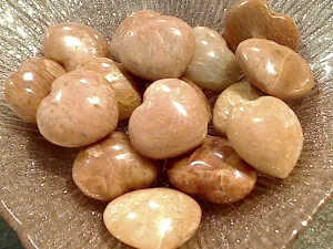 Peach Moonstone 1" Heart