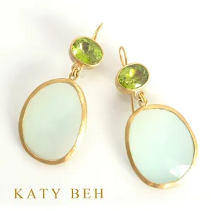 Peridot and Peruvian Chalcedony Earrings
