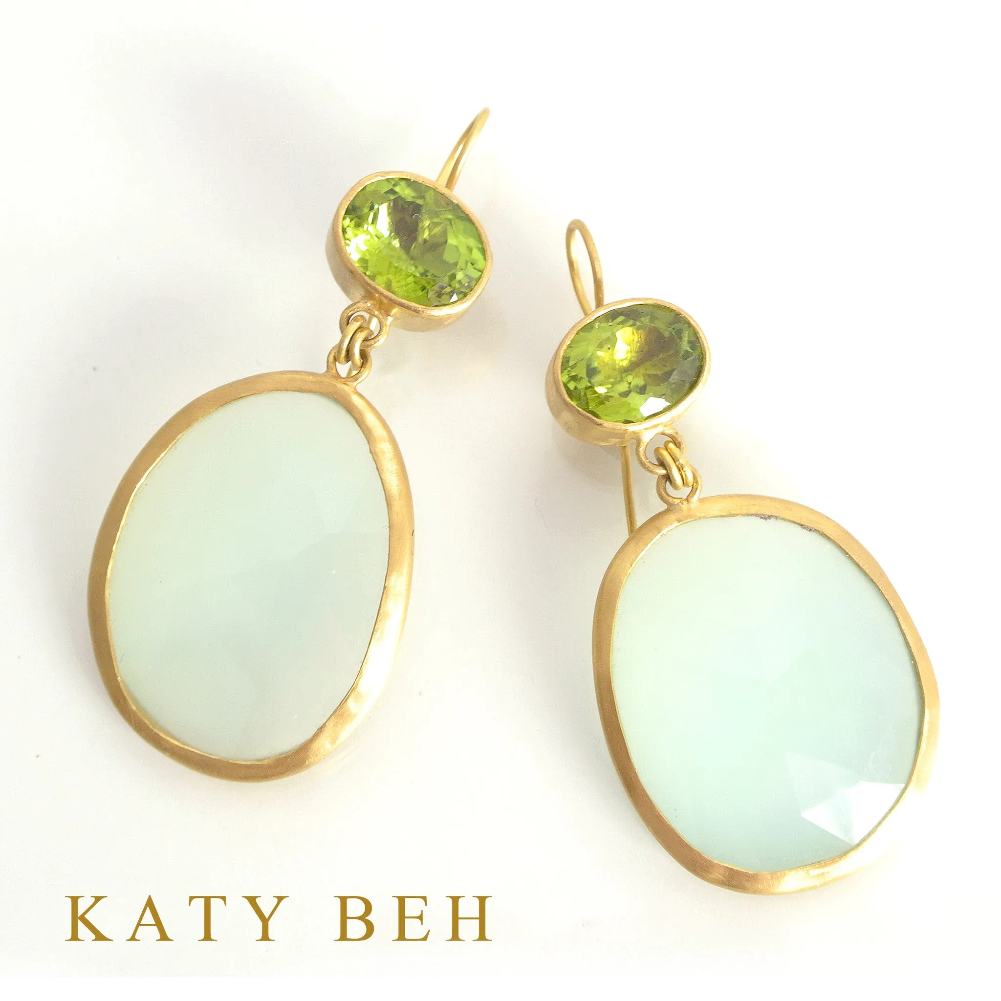 Peridot and Peruvian Chalcedony Earrings