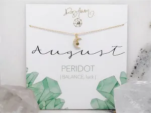 Peridot Crescent Necklace - August