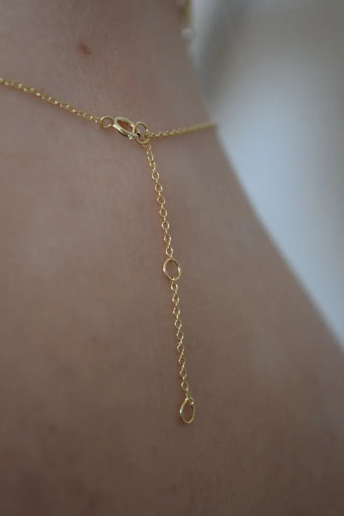 Peridot Crescent Necklace - August