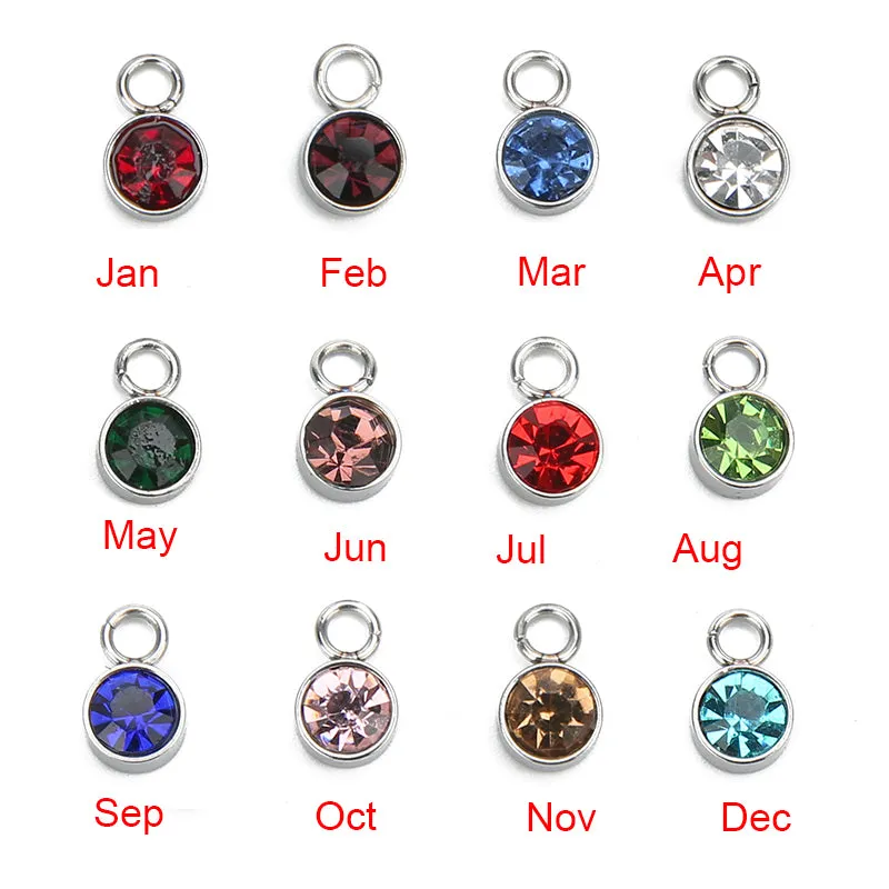 Personalised Birthday Gift Initial Name Birthstone Necklace