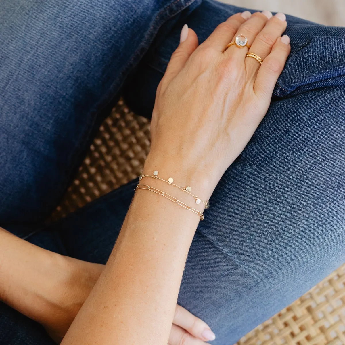 POISE DISK BRACELET - GOLD OR SILVER
