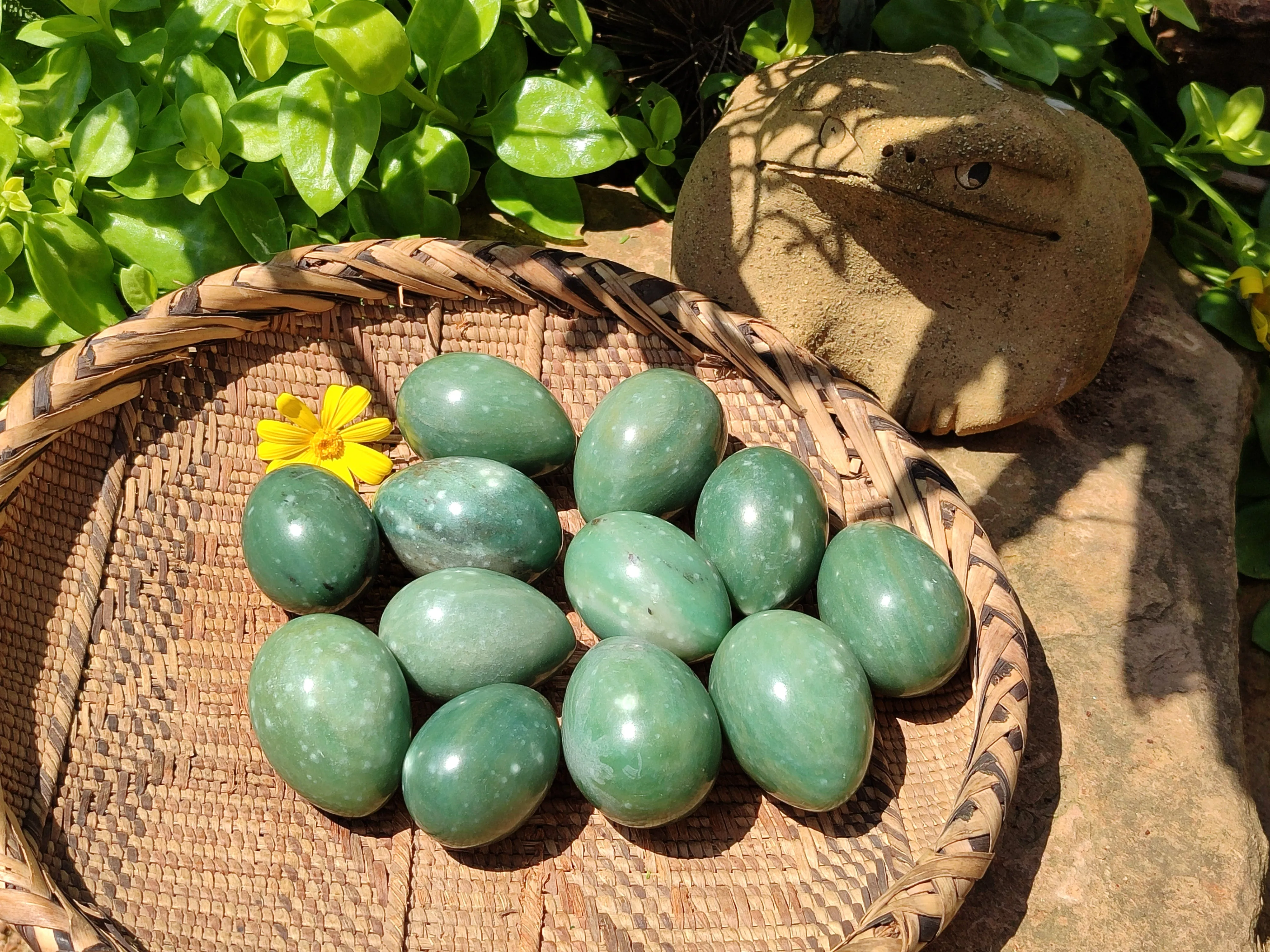 Polished Swazi Jade Gemstone Eggs x 12 From Swaziland