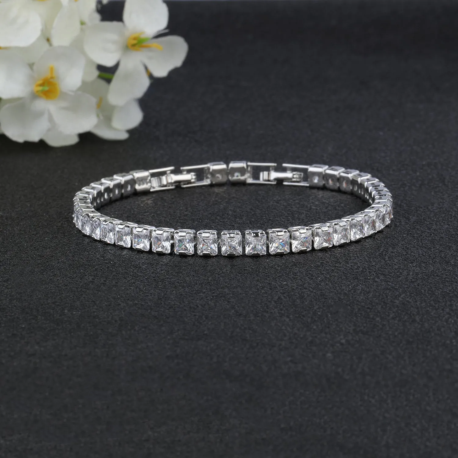 Pretty 5A Cubic Zirconia Crystals Bracelet Chains  for Bridal CK10053