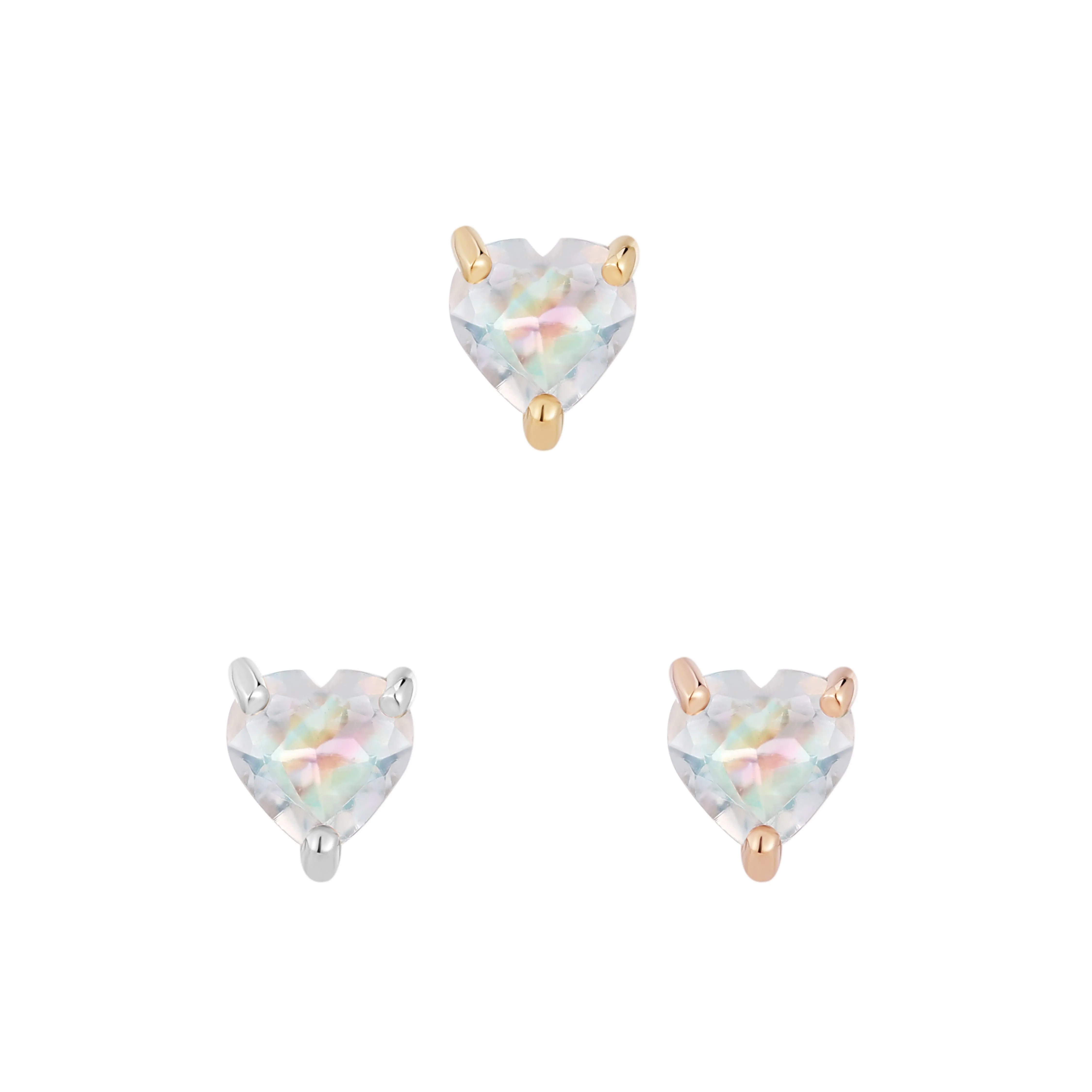 Rainbow Moonstone Heart - Threadless End
