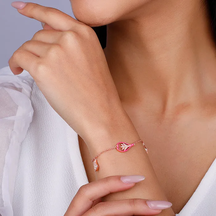 Rose Gold Pink Rani Ebony Bracelet