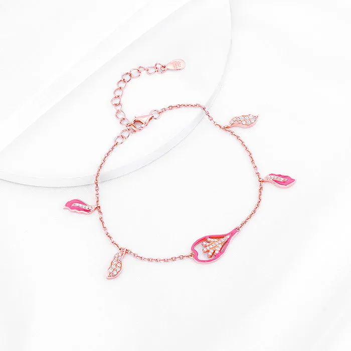 Rose Gold Pink Rani Ebony Bracelet