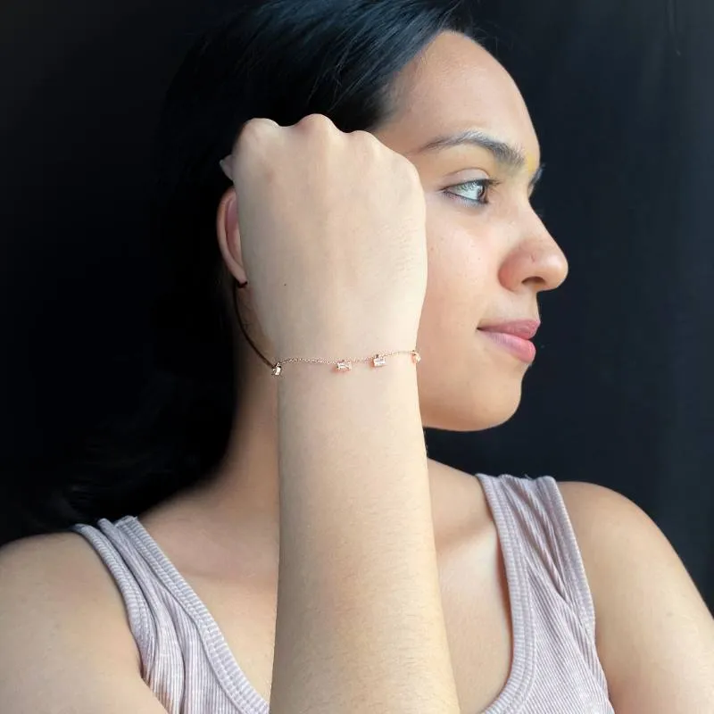 Rosegold Rectangular Charms Bracelet