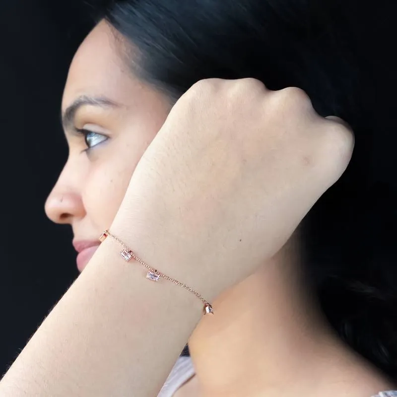 Rosegold Rectangular Charms Bracelet