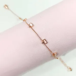 Rosegold Rectangular Charms Bracelet