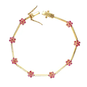 Ruby Flower Bracelet