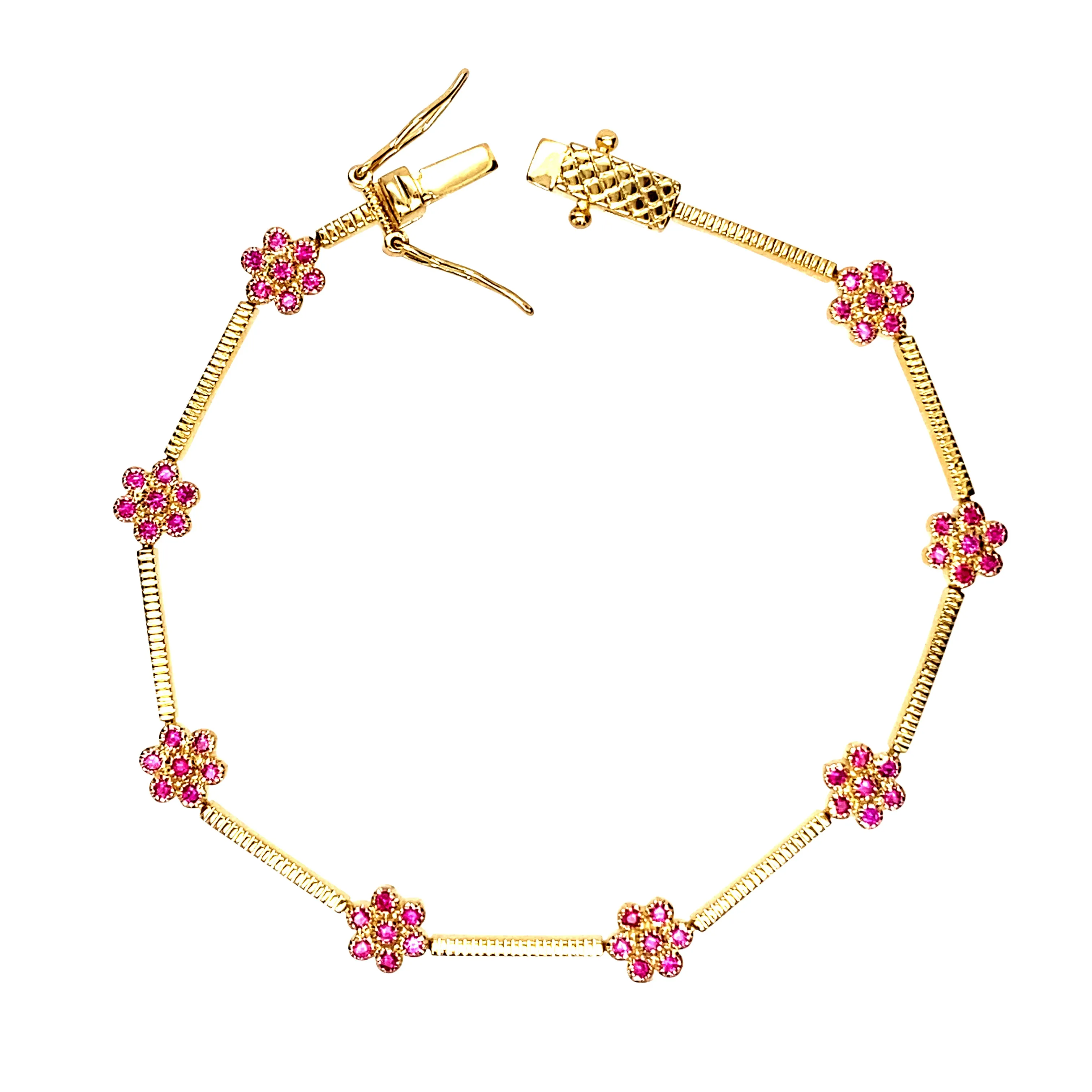 Ruby Flower Bracelet