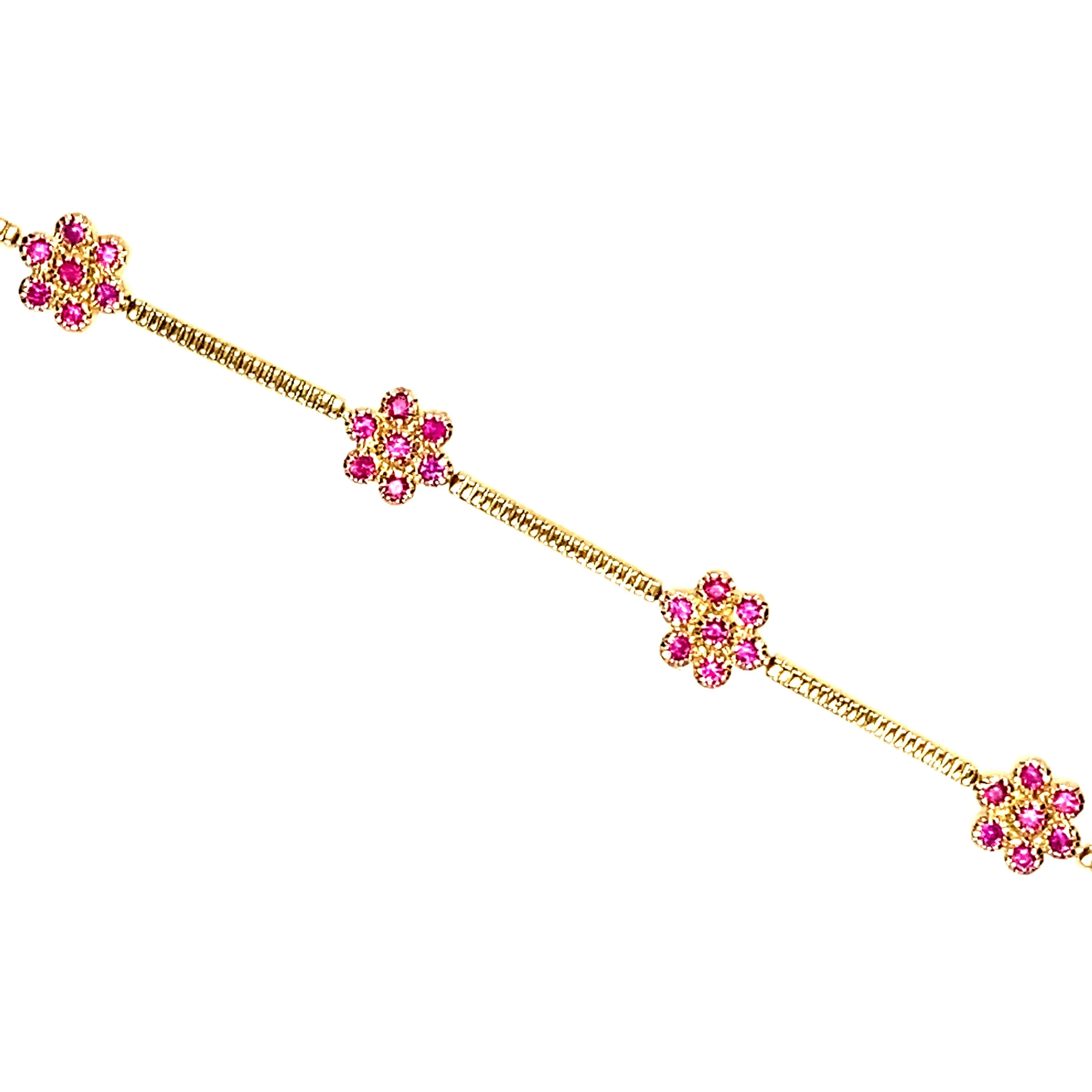 Ruby Flower Bracelet