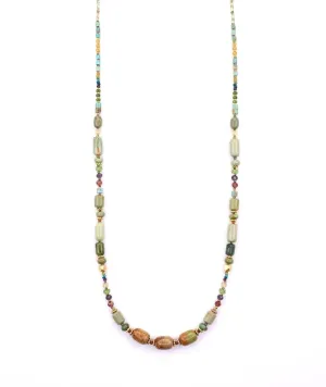 Serpentine, Turquoise, Peridot, Iolite & Garnet Necklace