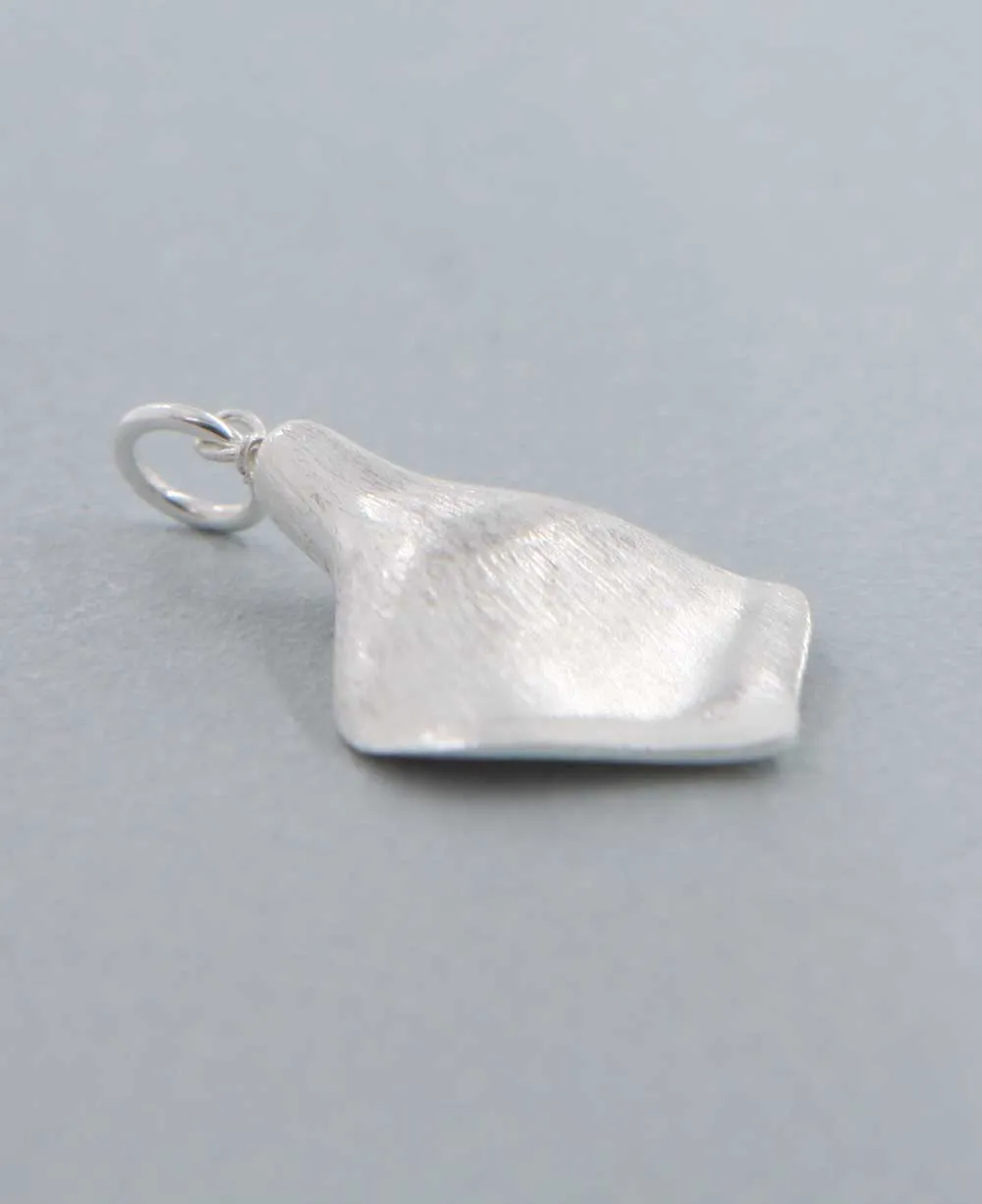 Small Sterling and Gemstone Lotus Petal Pendant