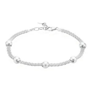 Sterling Silver 19.5cm Ball Fancy Bracelet