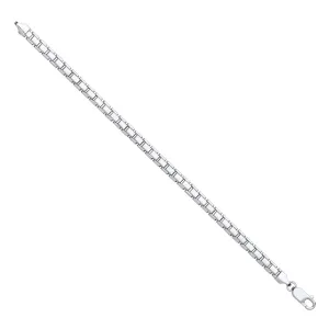 Sterling Silver 5.2mm Flat Box Link Chain Bracelet