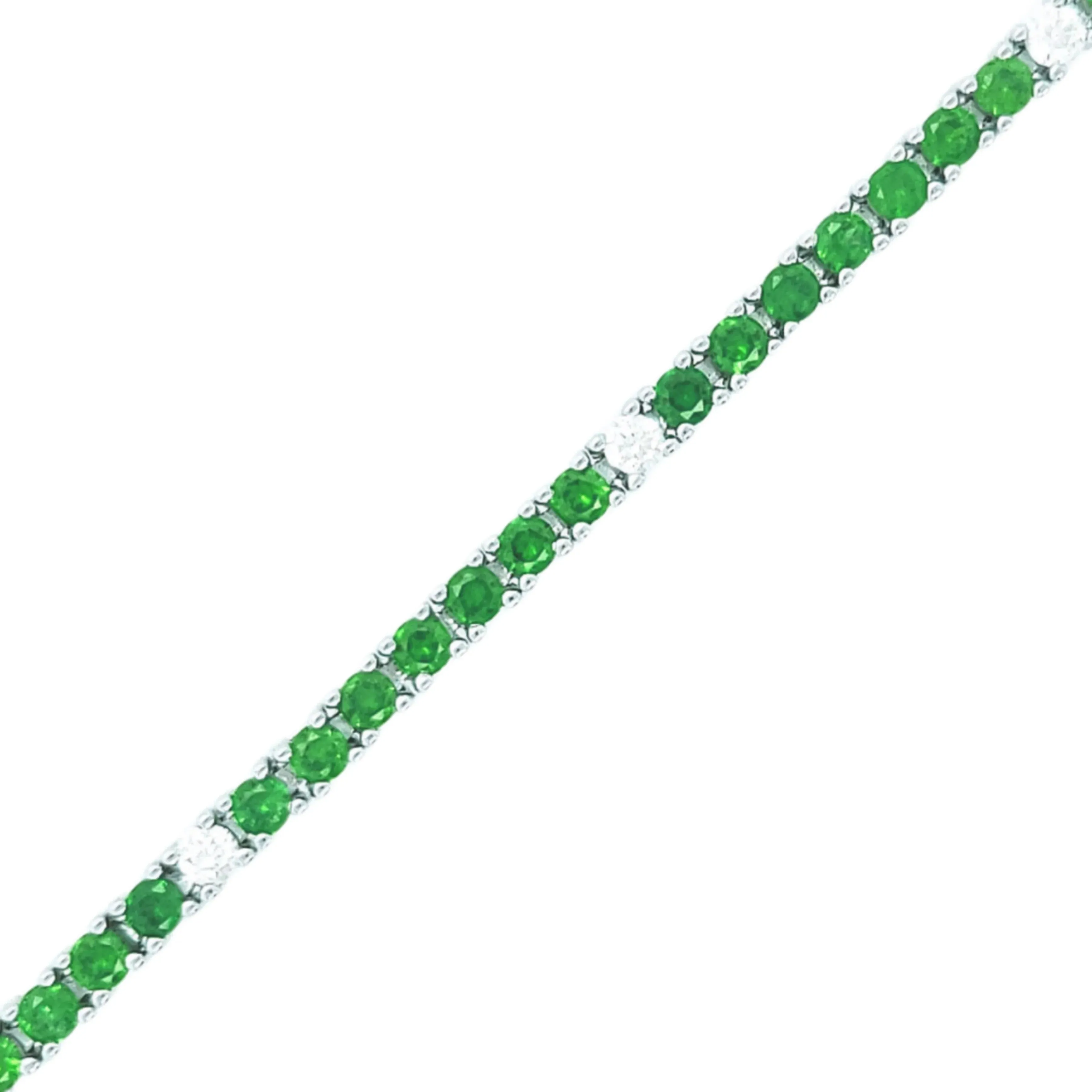 Sterling Silver Ruby, Emerald, and Sapphire 3.5mm Colored CZ Stone Bracelets