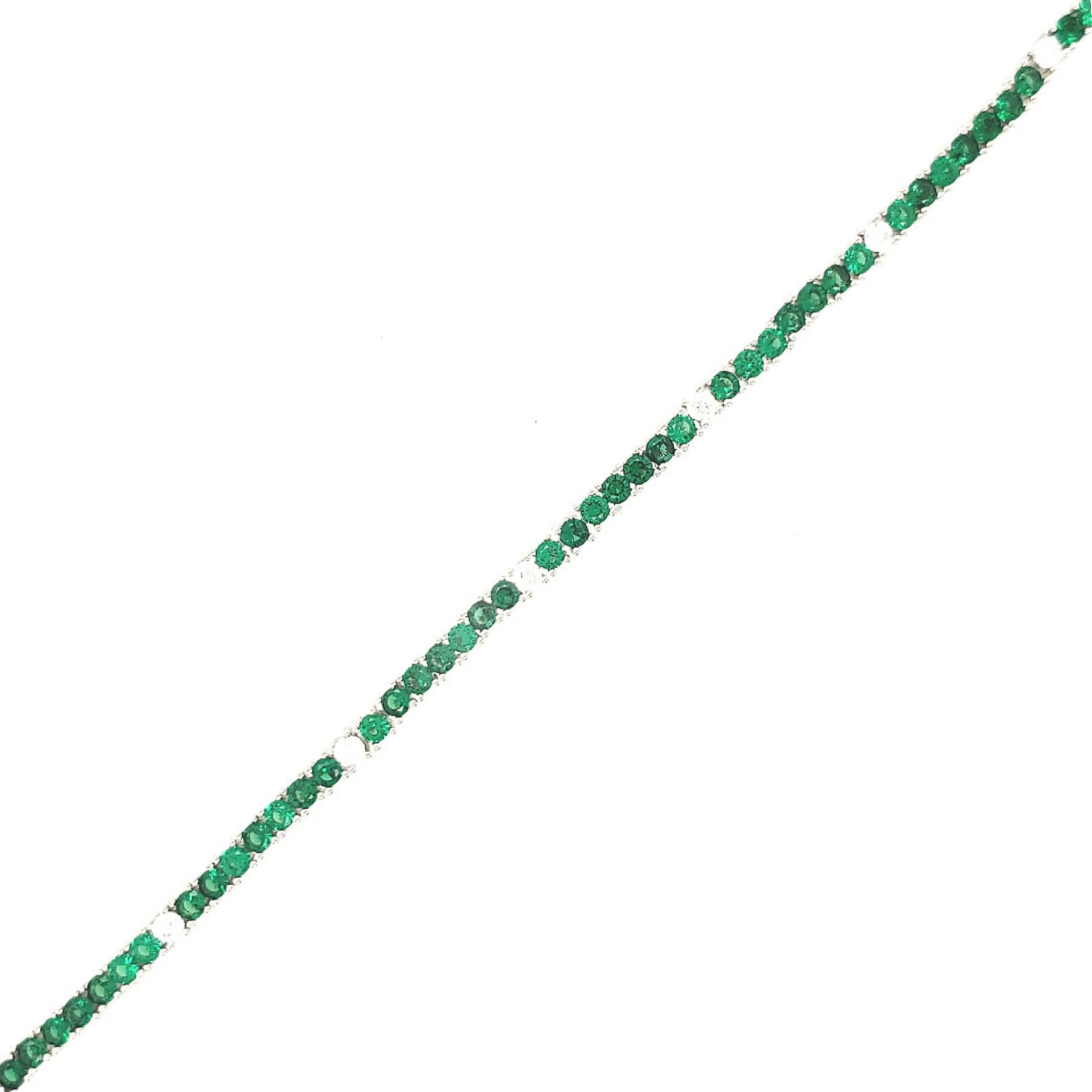 Sterling Silver Ruby, Emerald, and Sapphire Colored CZ Stone Adjustable Tennis Bracelets