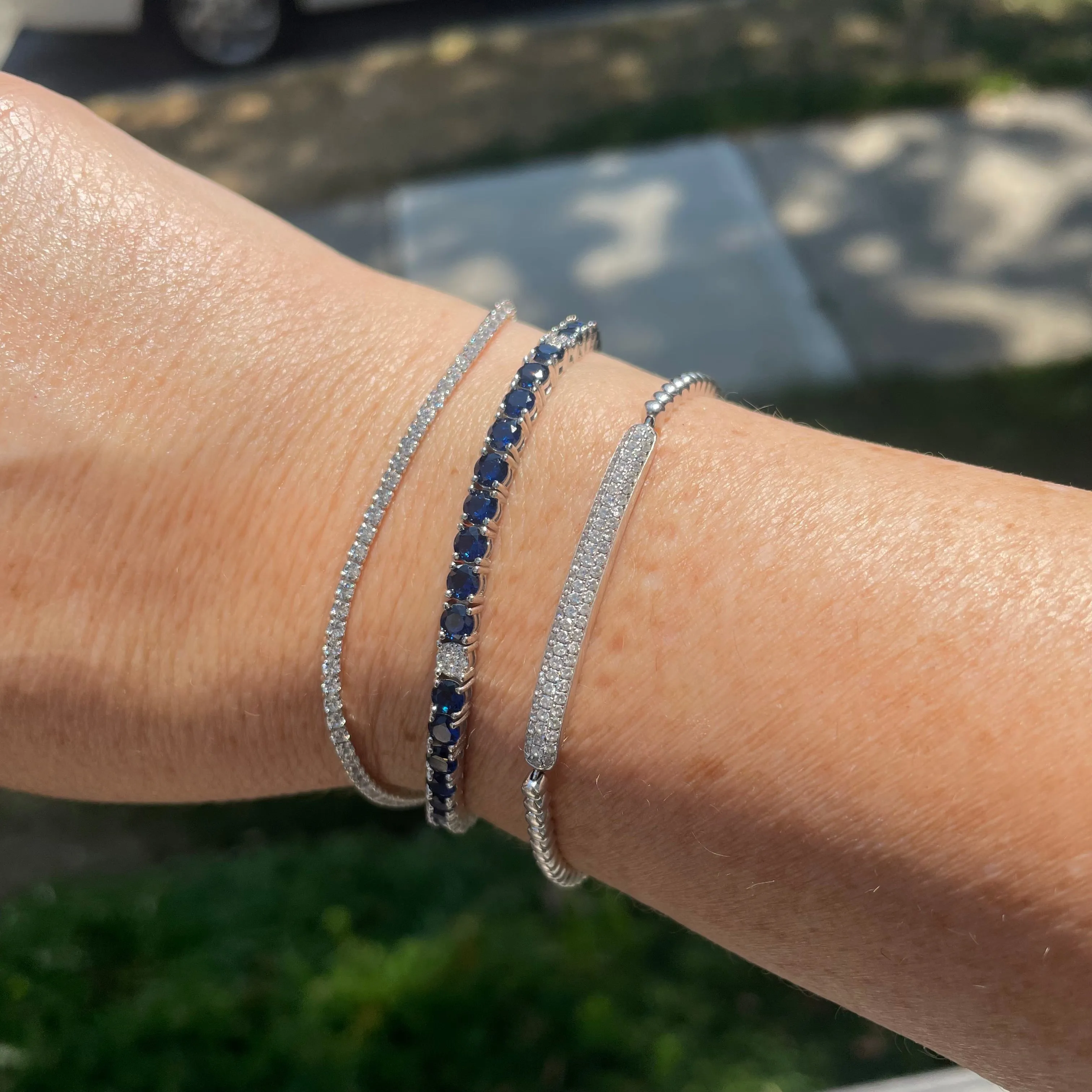 Tennis Bracelet with CZ Accent (3.5 mm - 4 Prong)