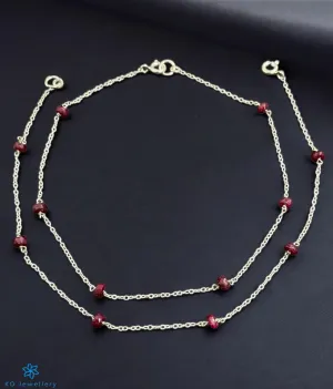 The Amara Silver Gemstone Anklets