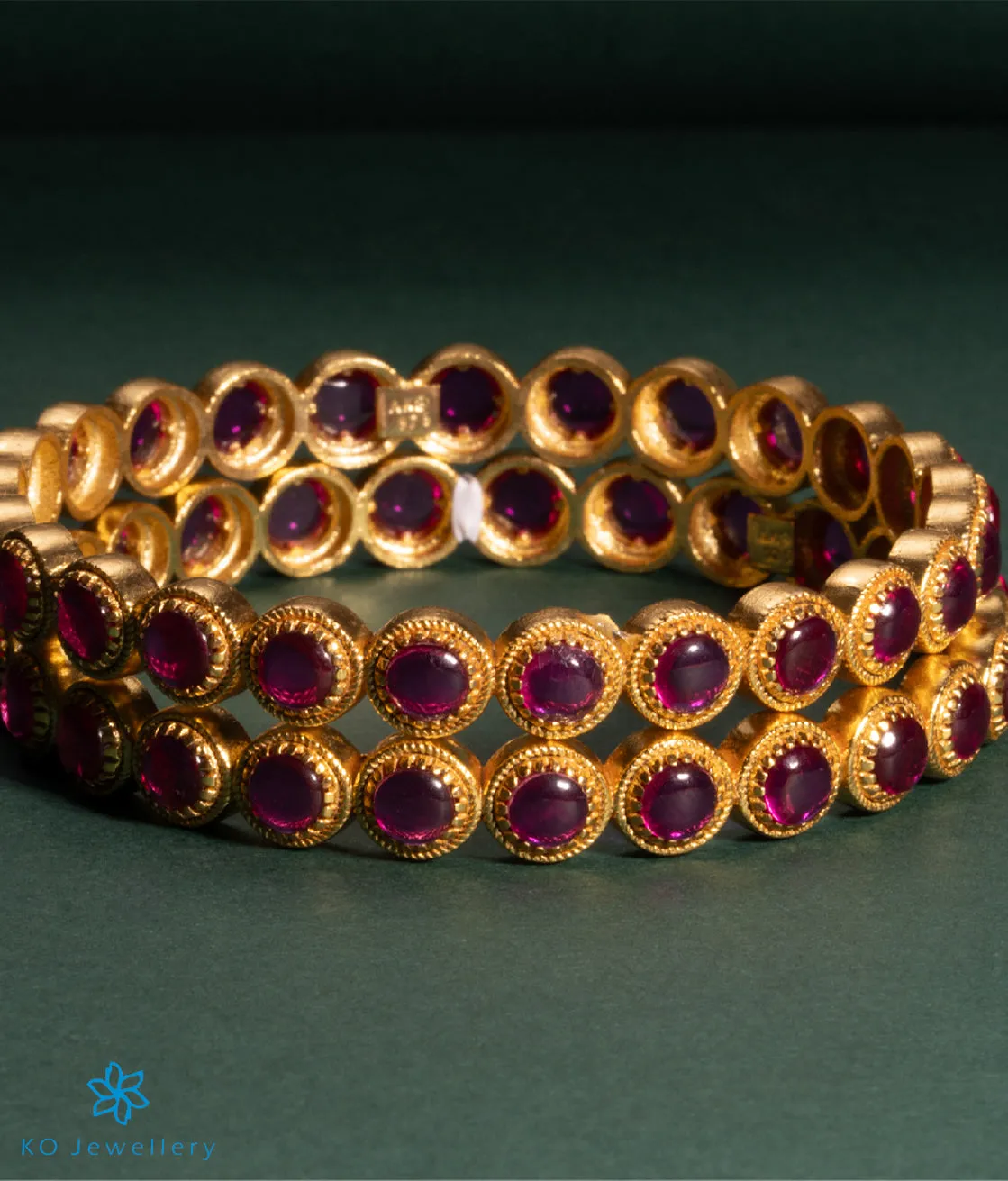 The Audra Silver Kemp Bangle (Red/Size 2.2)