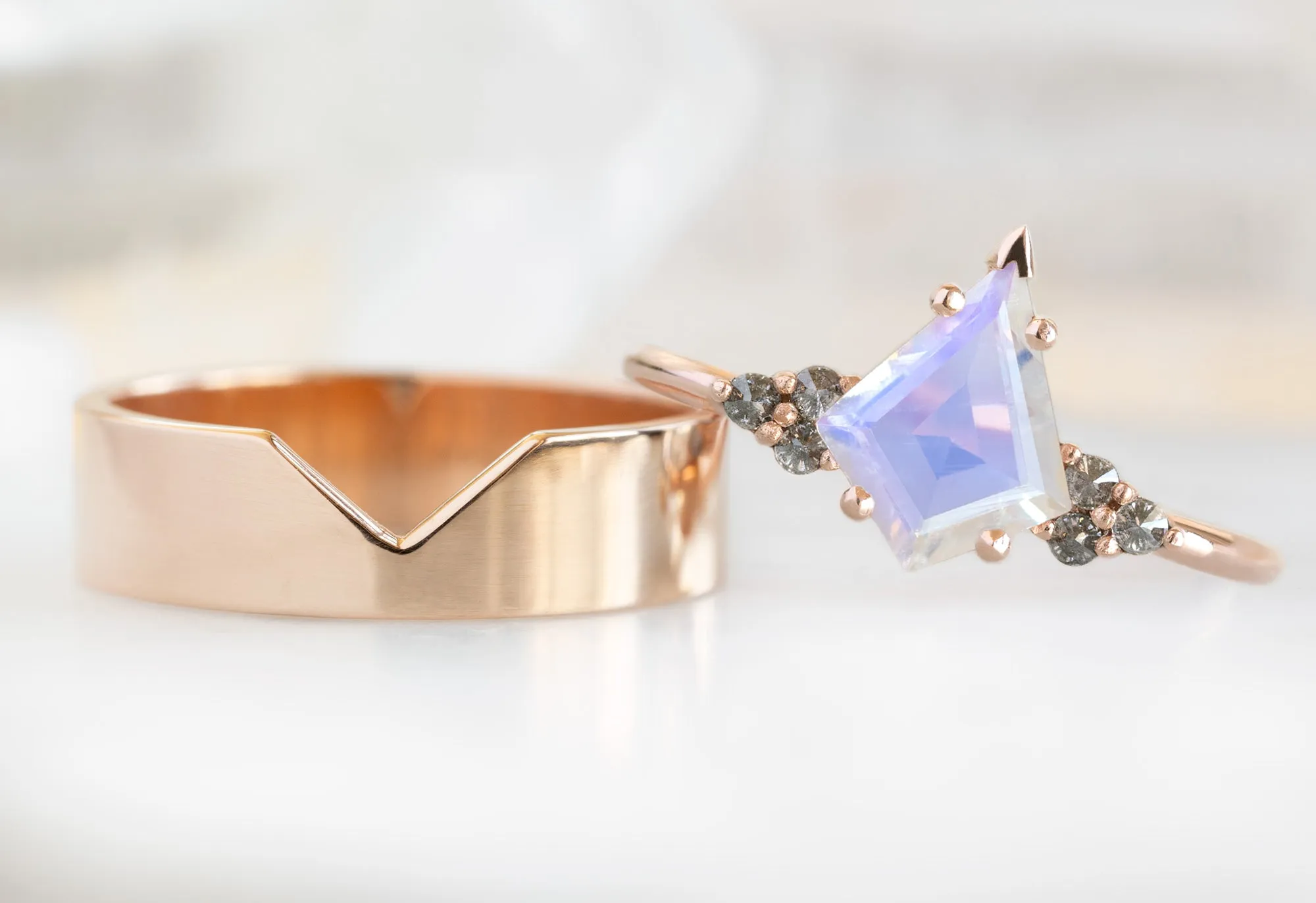 The Ivy Ring with a .96ct Kite-Shaped Moonstone