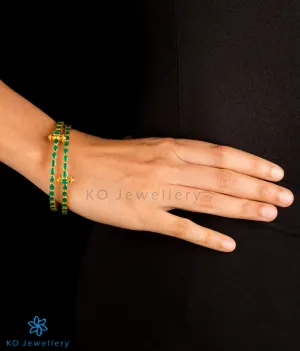 The Parna Silver Kemp Bracelet (Green/Size 2.2/2.4/2.6)