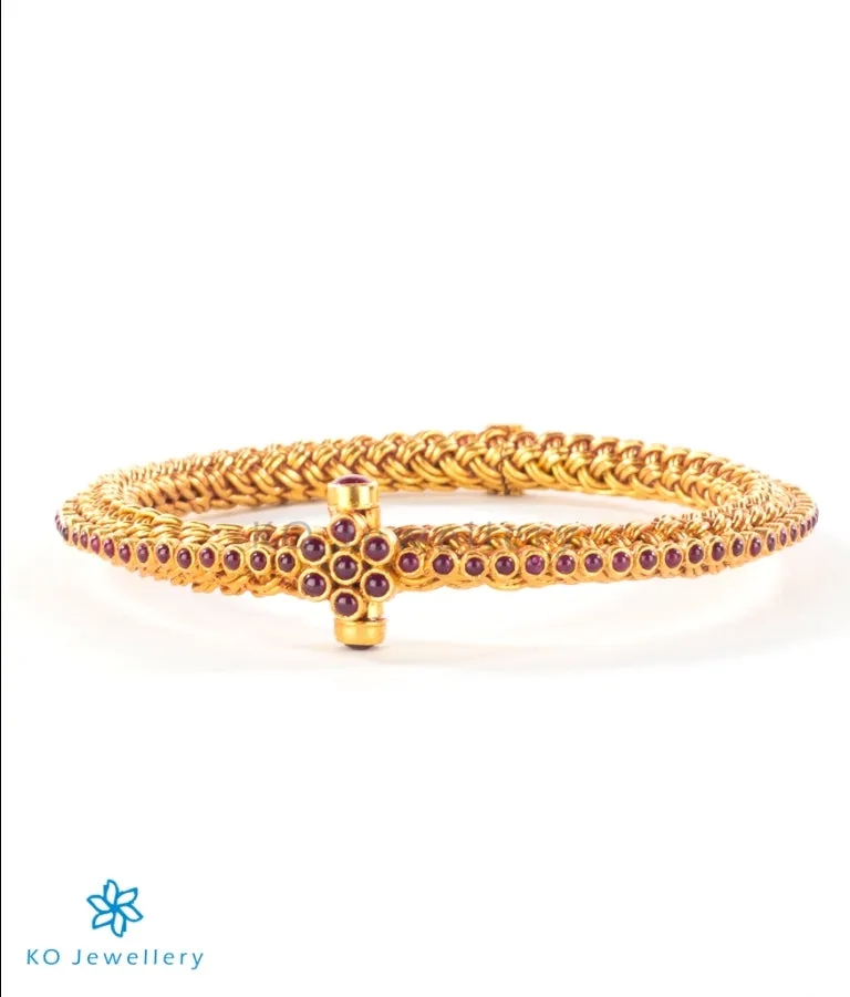 The Prahara Silver Kempu Bracelet (Size 2.2/2.4/2.6/2.8)