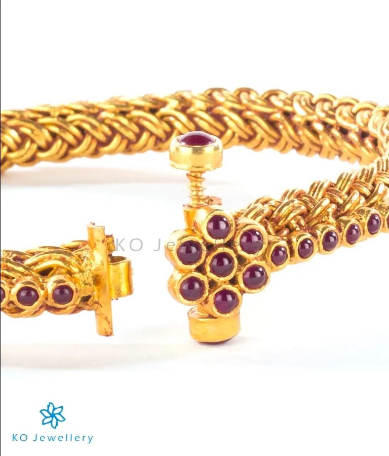 The Prahara Silver Kempu Bracelet (Size 2.2/2.4/2.6/2.8)