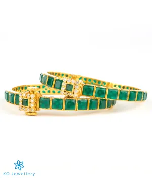 The Sampada Silver Kemp Bracelet(Green/White/Size/2.2/2.4/2.6/2.8)