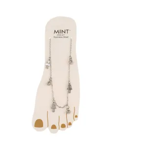 TK1450 - Hamsa Hand Stainless Steel Anklet