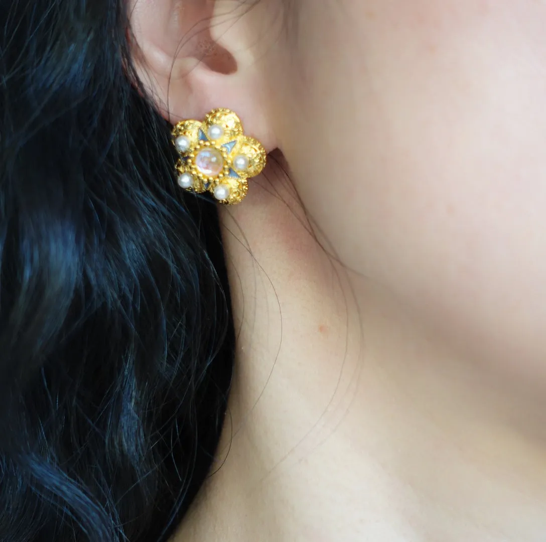 Vintage Style Flower Studs
