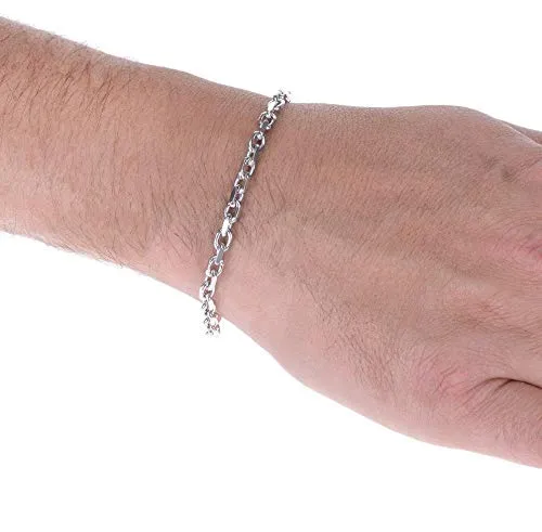 Yellow Chimes 92.5 Silver Bracelet for Men 92.5 Sterling Silver Hallmark and Certified Purity Silver Chain Bracelet for Women and Men(Unisex)