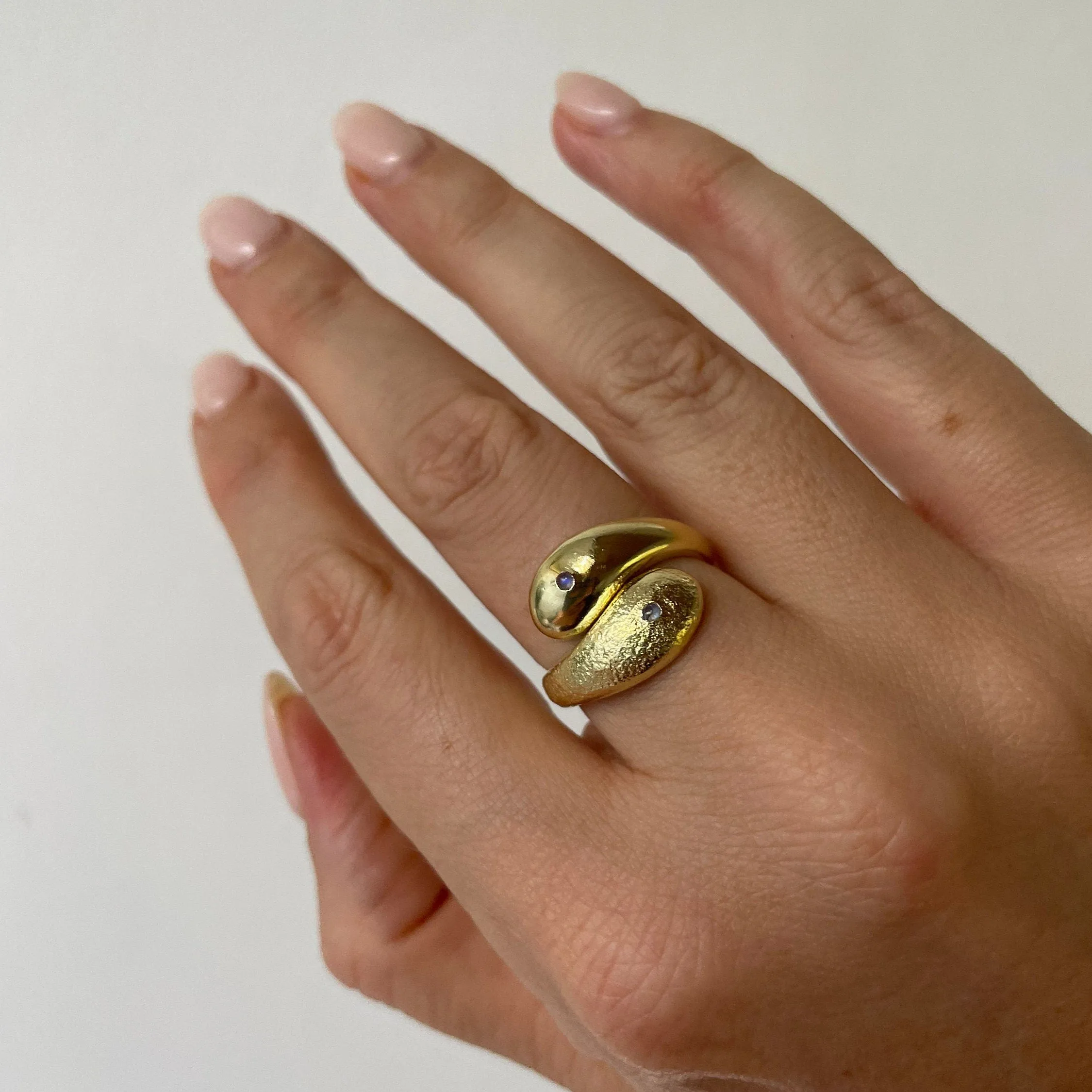 Ying Yang 14K Vermeil Ring