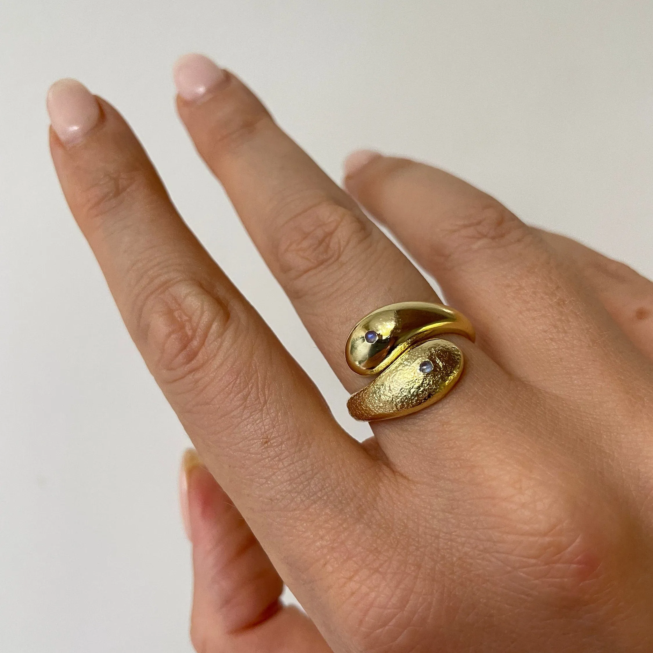 Ying Yang 14K Vermeil Ring