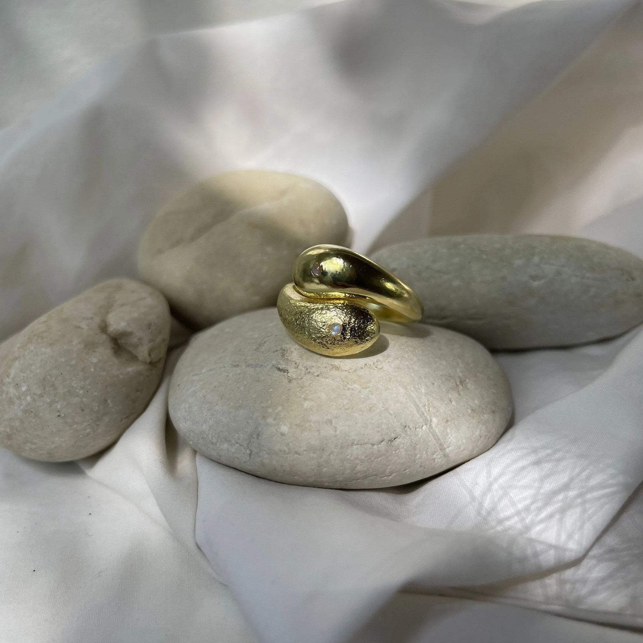 Ying Yang 14K Vermeil Ring