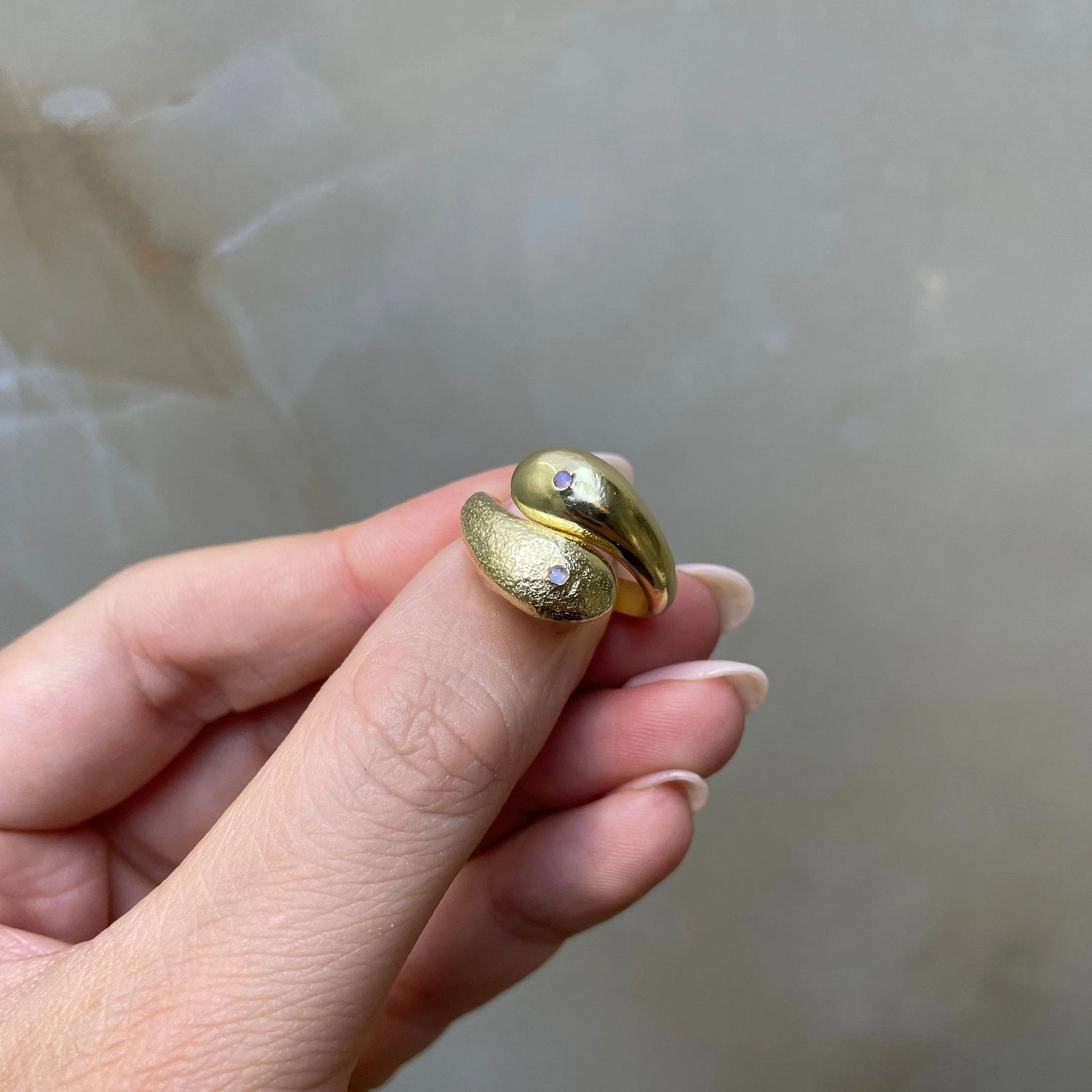 Ying Yang 14K Vermeil Ring
