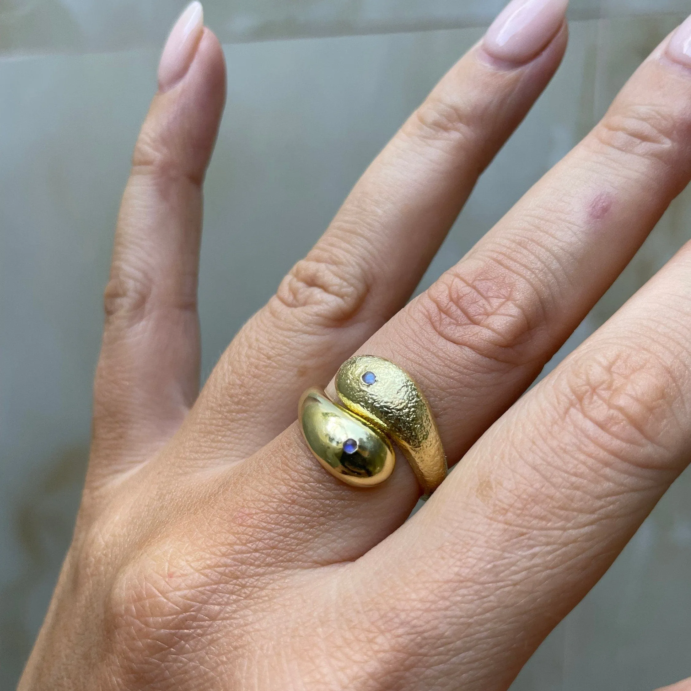 Ying Yang 14K Vermeil Ring
